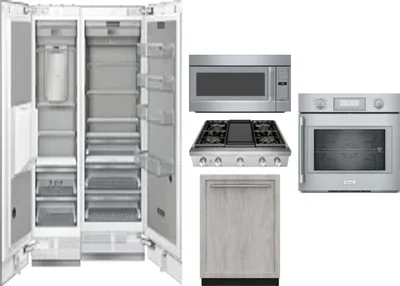 6 Piece Package Includes Refrigerator, Freezer, Cooktop, Wall Oven, Microwave And Dishwasher