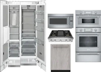 6 Piece Package Includes Refrigerator, Freezer, Cooktop, Wall Oven, Microwave And Dishwasher