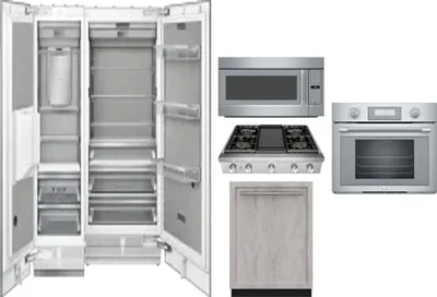 6 Piece Package Includes Refrigerator, Freezer, Cooktop, Wall Oven, Microwave And Dishwasher