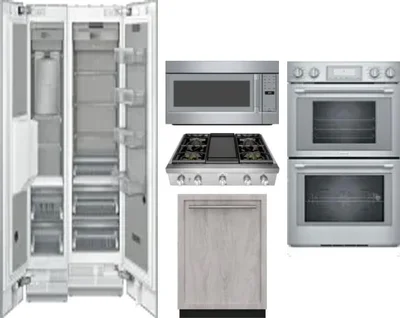 6 Piece Package Includes Refrigerator, Freezer, Cooktop, Wall Oven, Microwave And Dishwasher