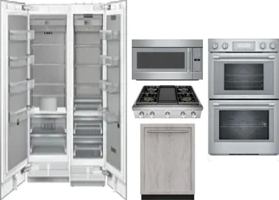 6 Piece Package Includes Refrigerator, Freezer, Cooktop, Wall Oven, Microwave And Dishwasher