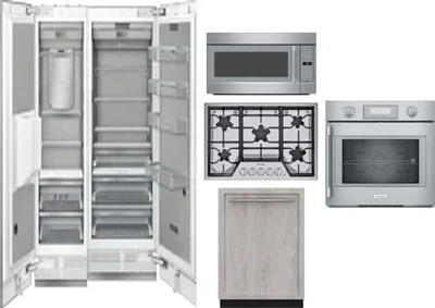6 Piece Package Includes Refrigerator, Freezer, Cooktop, Wall Oven, Microwave And Dishwasher