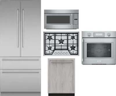 5 Piece Package Includes Refrigerator, Cooktop, Wall Oven, Microwave And Dishwasher