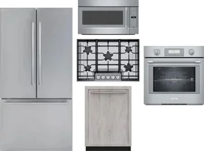 5 Piece Package Includes Refrigerator, Cooktop, Wall Oven, Microwave And Dishwasher
