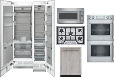 6 Piece Package Includes Refrigerator, Freezer, Cooktop, Wall Oven, Microwave And Dishwasher