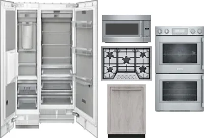 6 Piece Package Includes Refrigerator, Freezer, Cooktop, Wall Oven, Microwave And Dishwasher