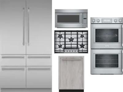 5 Piece Package Includes Refrigerator, Cooktop, Wall Oven, Microwave And Dishwasher