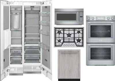 6 Piece Package Includes Refrigerator, Freezer, Cooktop, Wall Oven, Microwave And Dishwasher