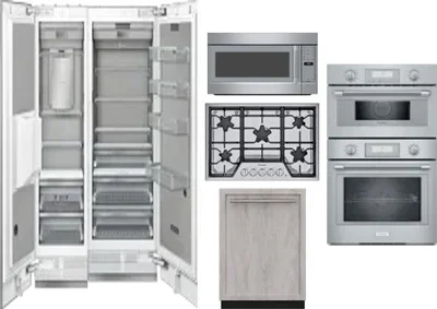 6 Piece Package Includes Refrigerator, Freezer, Cooktop, Wall Oven, Microwave And Dishwasher