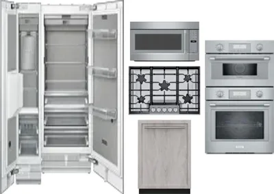 6 Piece Package Includes Refrigerator, Freezer, Cooktop, Wall Oven, Microwave And Dishwasher