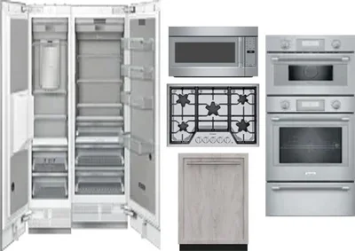 6 Piece Package Includes Refrigerator, Freezer, Cooktop, Wall Oven, Microwave And Dishwasher