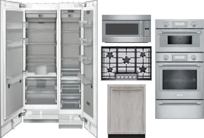 6 Piece Package Includes Refrigerator, Freezer, Cooktop, Wall Oven, Microwave And Dishwasher