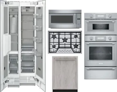 6 Piece Package Includes Refrigerator, Freezer, Cooktop, Wall Oven, Microwave And Dishwasher