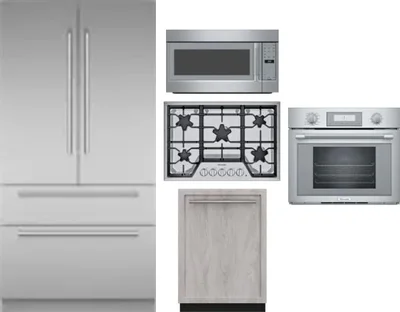 5 Piece Package Includes Refrigerator, Cooktop, Wall Oven, Microwave And Dishwasher