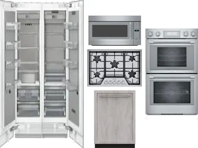 6 Piece Package Includes Refrigerator, Freezer, Cooktop, Wall Oven, Microwave And Dishwasher