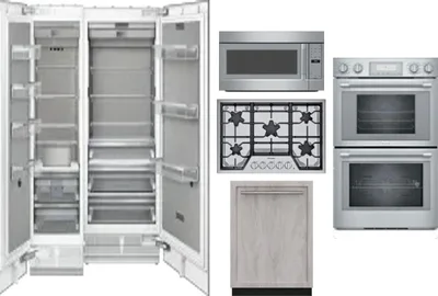 6 Piece Package Includes Refrigerator, Freezer, Cooktop, Wall Oven, Microwave And Dishwasher