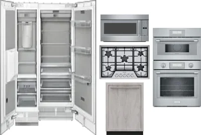 6 Piece Package Includes Refrigerator, Freezer, Cooktop, Wall Oven, Microwave And Dishwasher