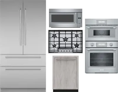 5 Piece Package Includes Refrigerator, Cooktop, Wall Oven, Microwave And Dishwasher