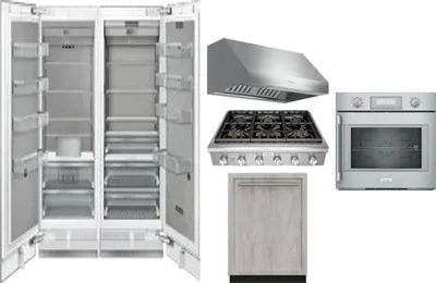 6 Piece Package Includes Refrigerator, Freezer, Cooktop, Wall Oven, Hood And Dishwasher