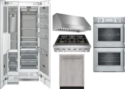 6 Piece Package Includes Refrigerator, Freezer, Cooktop, Wall Oven, Hood And Dishwasher