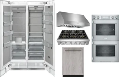 6 Piece Package Includes Refrigerator, Freezer, Cooktop, Wall Oven, Hood And Dishwasher
