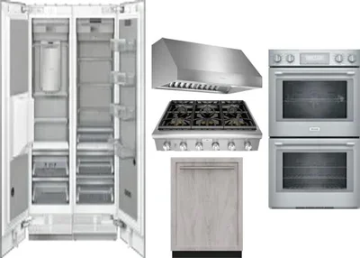 6 Piece Package Includes Refrigerator, Freezer, Cooktop, Wall Oven, Hood And Dishwasher