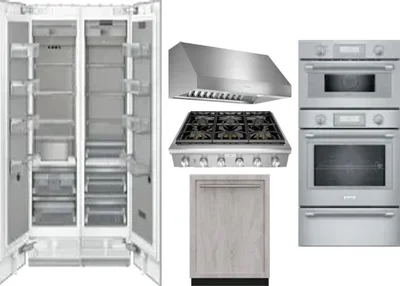 6 Piece Package Includes Refrigerator, Freezer, Cooktop, Wall Oven, Hood And Dishwasher