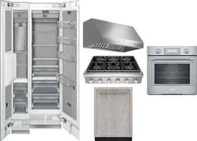 6 Piece Package Includes Refrigerator, Freezer, Cooktop, Wall Oven, Hood And Dishwasher