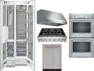 6 Piece Package Includes Refrigerator, Freezer, Cooktop, Wall Oven, Hood And Dishwasher