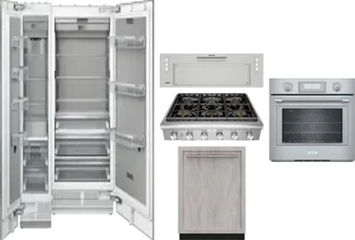 6 Piece Package Includes Refrigerator, Freezer, Cooktop, Wall Oven, Hood And Dishwasher