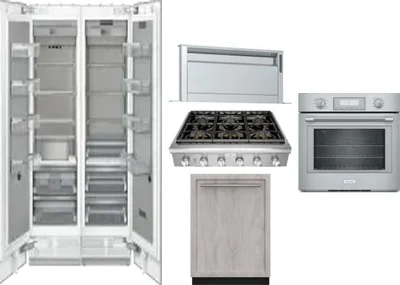 6 Piece Package Includes Refrigerator, Freezer, Cooktop, Wall Oven, Hood And Dishwasher