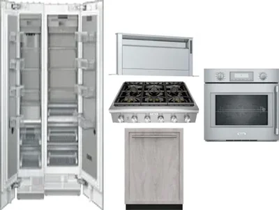 6 Piece Package Includes Refrigerator, Freezer, Cooktop, Wall Oven, Hood And Dishwasher