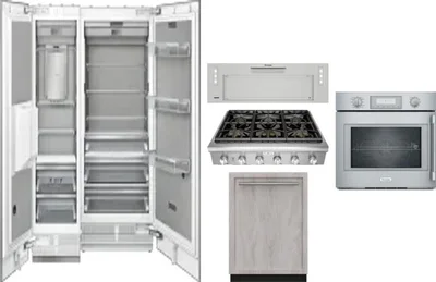 6 Piece Package Includes Refrigerator, Freezer, Cooktop, Wall Oven, Hood And Dishwasher