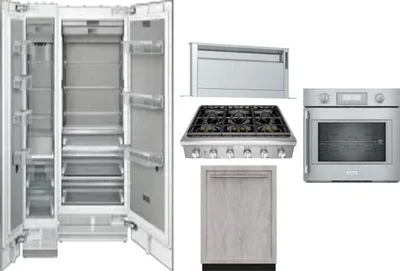 6 Piece Package Includes Refrigerator, Freezer, Cooktop, Wall Oven, Hood And Dishwasher