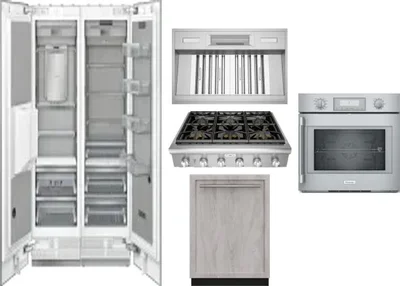6 Piece Package Includes Refrigerator, Freezer, Cooktop, Wall Oven, Hood And Dishwasher