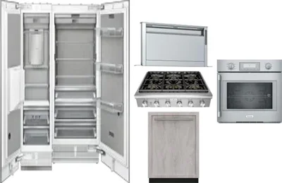 6 Piece Package Includes Refrigerator, Freezer, Cooktop, Wall Oven, Hood And Dishwasher
