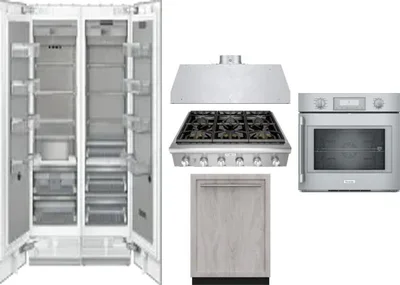 6 Piece Package Includes Refrigerator, Freezer, Cooktop, Wall Oven, Hood And Dishwasher
