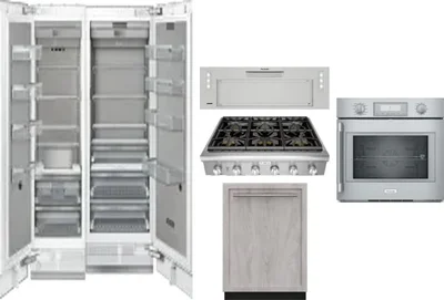 6 Piece Package Includes Refrigerator, Freezer, Cooktop, Wall Oven, Hood And Dishwasher