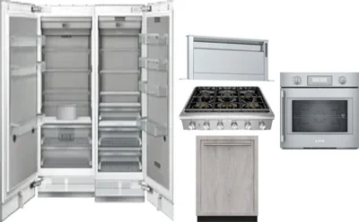 6 Piece Package Includes Refrigerator, Freezer, Cooktop, Wall Oven, Hood And Dishwasher