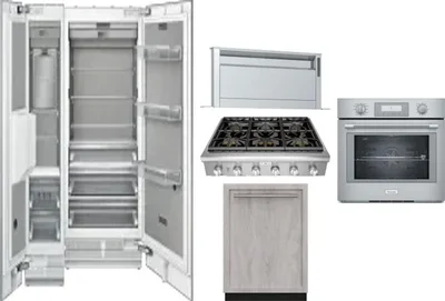 6 Piece Package Includes Refrigerator, Freezer, Cooktop, Wall Oven, Hood And Dishwasher