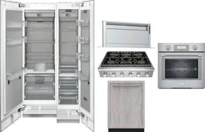 6 Piece Package Includes Refrigerator, Freezer, Cooktop, Wall Oven, Hood And Dishwasher