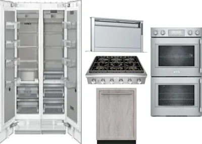 6 Piece Package Includes Refrigerator, Freezer, Cooktop, Wall Oven, Hood And Dishwasher