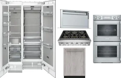 6 Piece Package Includes Refrigerator, Freezer, Cooktop, Wall Oven, Hood And Dishwasher