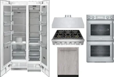 6 Piece Package Includes Refrigerator, Freezer, Cooktop, Wall Oven, Hood And Dishwasher
