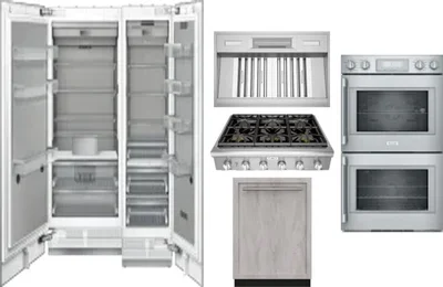 6 Piece Package Includes Refrigerator, Freezer, Cooktop, Wall Oven, Hood And Dishwasher