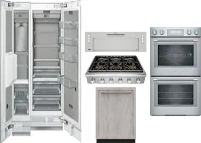 6 Piece Package Includes Refrigerator, Freezer, Cooktop, Wall Oven, Hood And Dishwasher