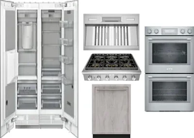 6 Piece Package Includes Refrigerator, Freezer, Cooktop, Wall Oven, Hood And Dishwasher