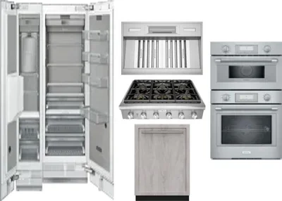 6 Piece Package Includes Refrigerator, Freezer, Cooktop, Wall Oven, Hood And Dishwasher
