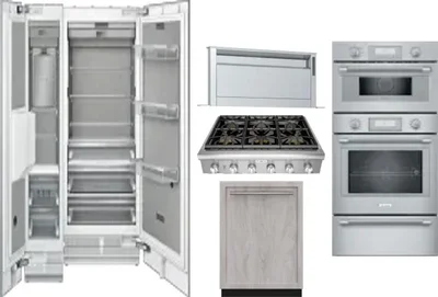 6 Piece Package Includes Refrigerator, Freezer, Cooktop, Wall Oven, Hood And Dishwasher