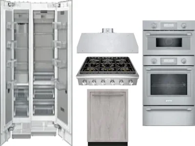 6 Piece Package Includes Refrigerator, Freezer, Cooktop, Wall Oven, Hood And Dishwasher
